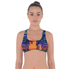 Lion Art Starry Night Van Gogh Got No Strings Sports Bra by Sarkoni