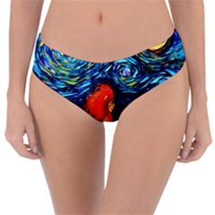 Lion Art Starry Night Van Gogh Reversible Classic Bikini Bottoms by Sarkoni