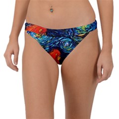 Lion Art Starry Night Van Gogh Band Bikini Bottoms by Sarkoni