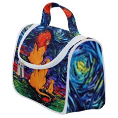 Lion Art Starry Night Van Gogh Satchel Handbag by Sarkoni