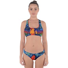 Lion Art Starry Night Van Gogh Cross Back Hipster Bikini Set by Sarkoni