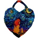 Lion Art Starry Night Van Gogh Giant Heart Shaped Tote View1