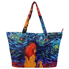 Lion Art Starry Night Van Gogh Full Print Shoulder Bag by Sarkoni