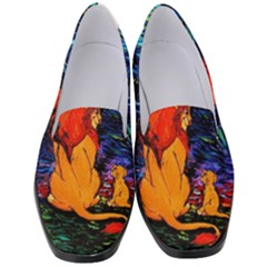 Lion Art Starry Night Van Gogh Women s Classic Loafer Heels by Sarkoni