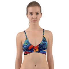 Lion Art Starry Night Van Gogh Wrap Around Bikini Top by Sarkoni