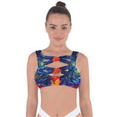 Lion Art Starry Night Van Gogh Bandaged Up Bikini Top by Sarkoni