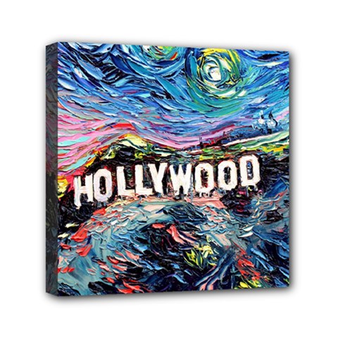 Hollywood Art Starry Night Van Gogh Mini Canvas 6  X 6  (stretched) by Sarkoni