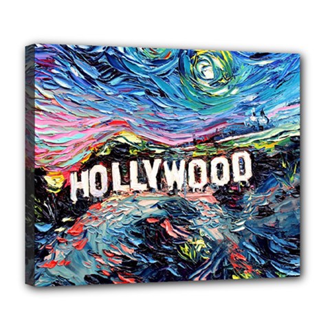 Hollywood Art Starry Night Van Gogh Deluxe Canvas 24  X 20  (stretched) by Sarkoni