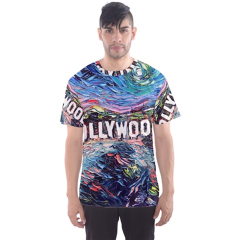 Hollywood Art Starry Night Van Gogh Men s Sport Mesh T-shirt by Sarkoni