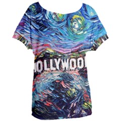 Hollywood Art Starry Night Van Gogh Women s Oversized T-shirt by Sarkoni