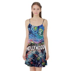 Hollywood Art Starry Night Van Gogh Satin Night Slip by Sarkoni