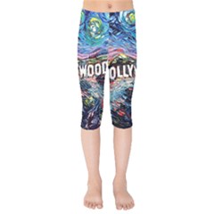 Hollywood Art Starry Night Van Gogh Kids  Capri Leggings  by Sarkoni