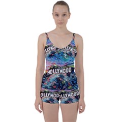 Hollywood Art Starry Night Van Gogh Tie Front Two Piece Tankini by Sarkoni