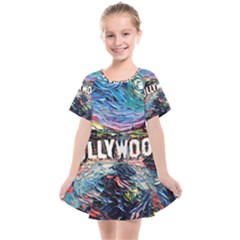 Hollywood Art Starry Night Van Gogh Kids  Smock Dress by Sarkoni