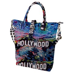 Hollywood Art Starry Night Van Gogh Buckle Top Tote Bag by Sarkoni