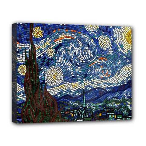 Mosaic Art Vincent Van Gogh s Starry Night Deluxe Canvas 20  X 16  (stretched) by Sarkoni