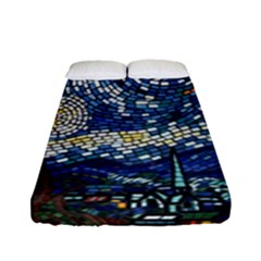 Mosaic Art Vincent Van Gogh s Starry Night Fitted Sheet (full/ Double Size) by Sarkoni