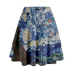 Mosaic Art Vincent Van Gogh s Starry Night High Waist Skirt by Sarkoni