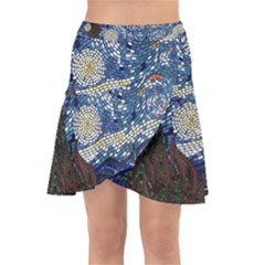 Mosaic Art Vincent Van Gogh s Starry Night Wrap Front Skirt by Sarkoni