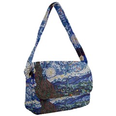 Mosaic Art Vincent Van Gogh s Starry Night Courier Bag by Sarkoni