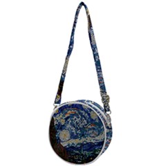 Mosaic Art Vincent Van Gogh s Starry Night Crossbody Circle Bag by Sarkoni