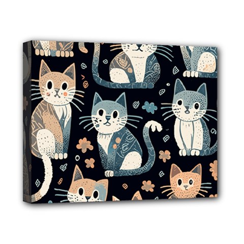 Cats Pattern Canvas 10  X 8  (stretched) by Valentinaart