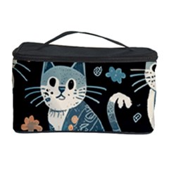 Cats Pattern Cosmetic Storage Case by Valentinaart