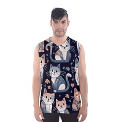 Cats Pattern Men s Basketball Tank Top by Valentinaart