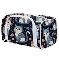 Cats Pattern Toiletries Pouch by Valentinaart