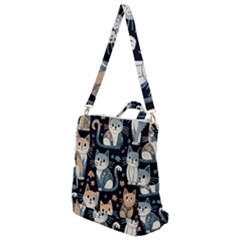 Cats Pattern Crossbody Backpack by Valentinaart