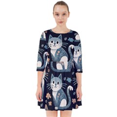 Cats Pattern Smock Dress by Valentinaart