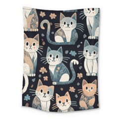 Cats Pattern Medium Tapestry by Valentinaart