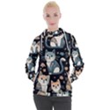 Cats pattern Women s Hooded Pullover View1