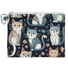 Cats Pattern Canvas Cosmetic Bag (xxl) by Valentinaart