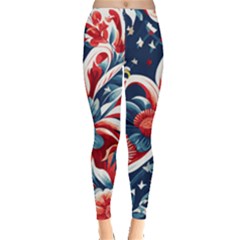 America Pattern Everyday Leggings  by Valentinaart