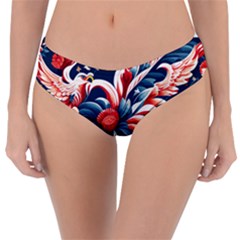 America Pattern Reversible Classic Bikini Bottoms by Valentinaart