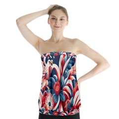 America Pattern Strapless Top by Valentinaart