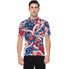 America Pattern Men s Short Sleeve Rash Guard by Valentinaart