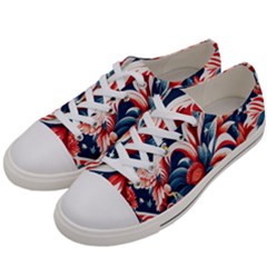 America Pattern Women s Low Top Canvas Sneakers by Valentinaart