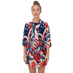 America Pattern Half Sleeve Chiffon Kimono by Valentinaart