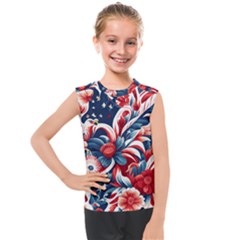 America Pattern Kids  Mesh Tank Top by Valentinaart