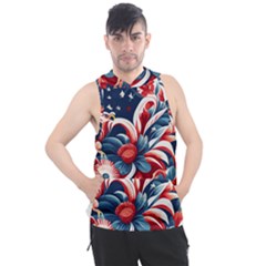 America Pattern Men s Sleeveless Hoodie by Valentinaart