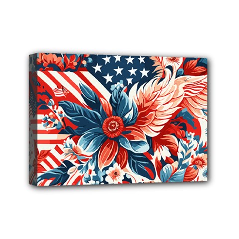 America Pattern Mini Canvas 7  X 5  (stretched) by Valentinaart