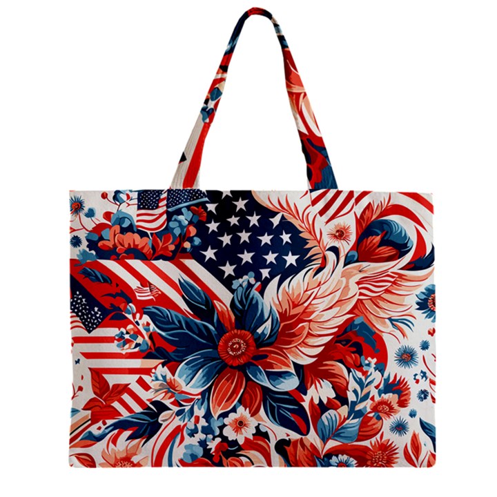 America pattern Zipper Mini Tote Bag