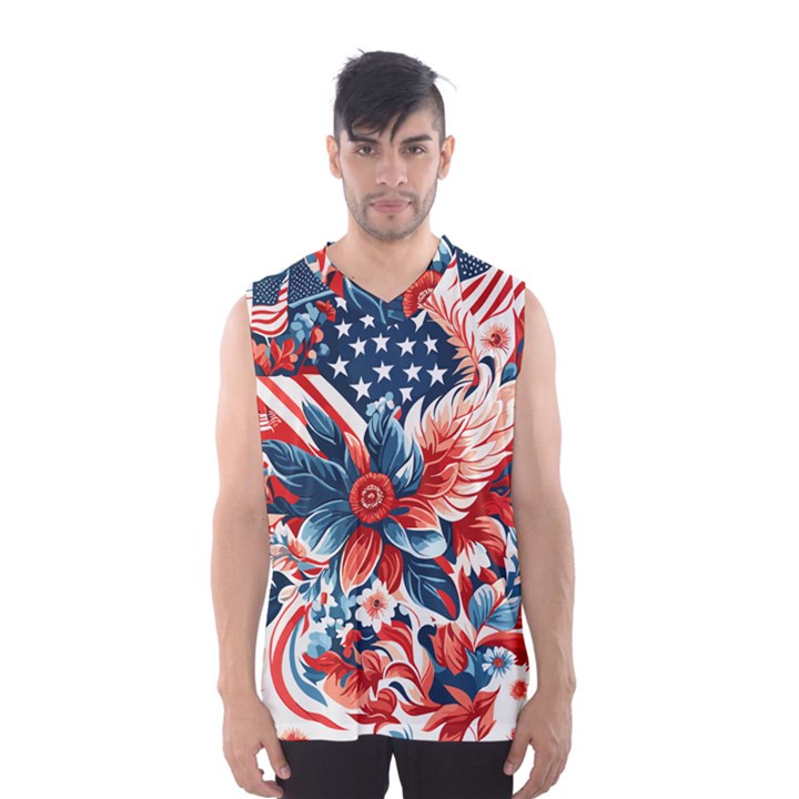 America pattern Men s Basketball Tank Top