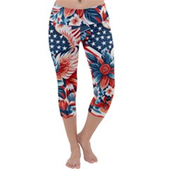 America pattern Capri Yoga Leggings