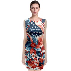 America pattern Classic Sleeveless Midi Dress