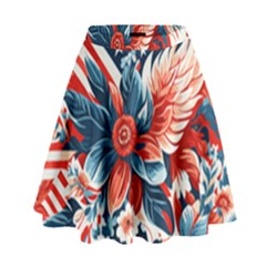 America pattern High Waist Skirt