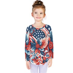 America pattern Kids  Long Sleeve T-Shirt