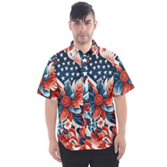 America pattern Men s Short Sleeve Shirt